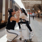 kids ride on suitcase cabin trolley baby carrier for smooth and comfortable travel use at railway station platform walks butt baby sit and go