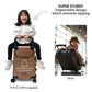 smart parents and kids ride on suitcase cabin trolley baby carrier for smooth and comfortable travel use made with super sturdy trapezoidal design which prevents tipping from suitcase during ride sit and go butt baby