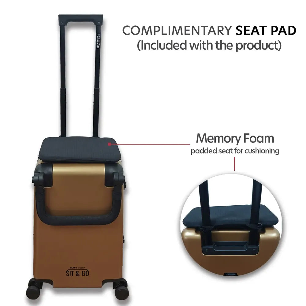 smart parents and kids ride on suitcase cabin trolley baby carrier for smooth and comfortable travel use comes with complimentary seat pad butt baby sit and go