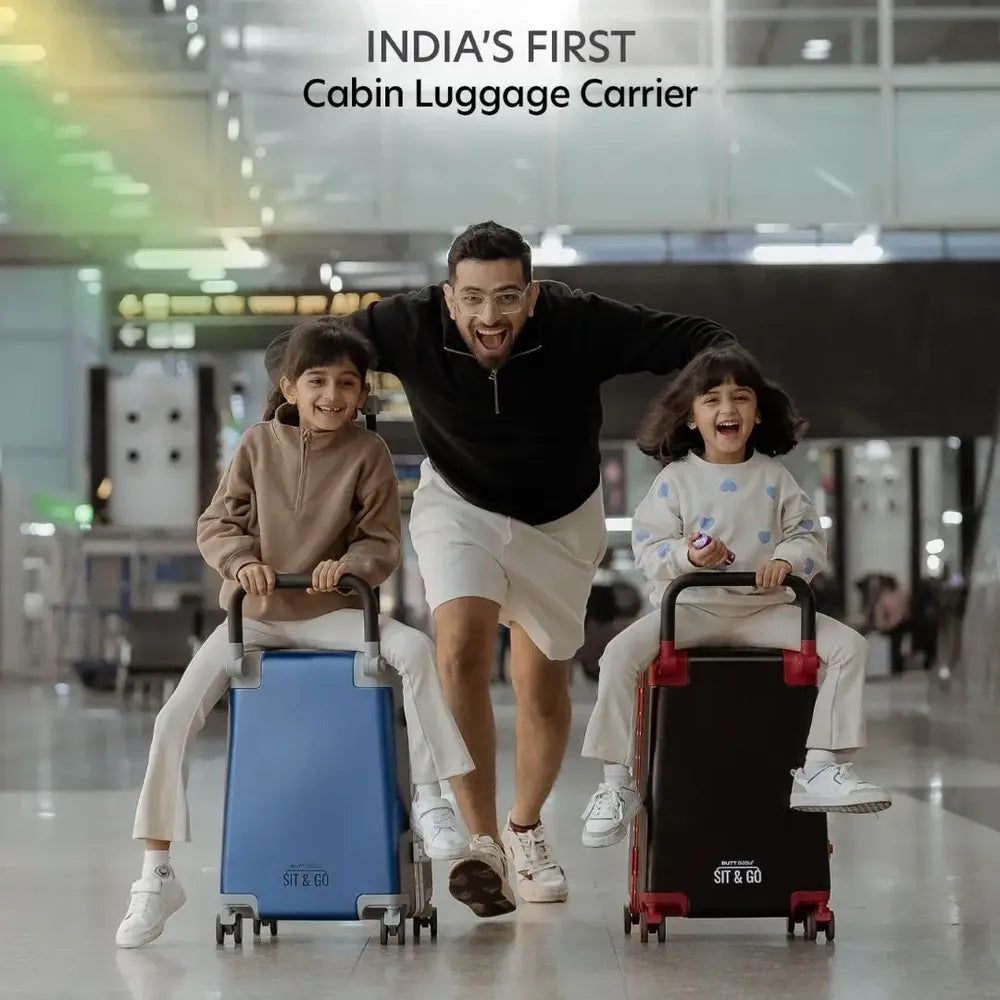 kids ride on suitcase cabin trolley baby carrier for smooth and comfortable airport travel fun with kids butt baby sit & go