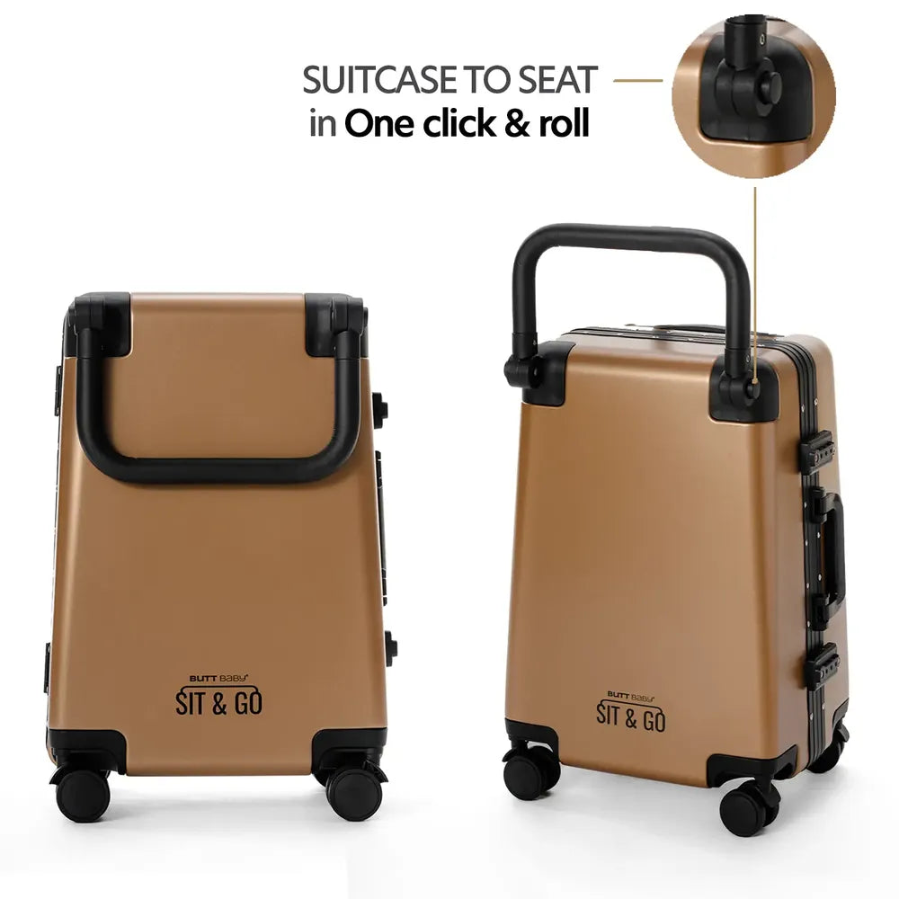 smart parents and kids ride on suitcase cabin trolley baby carrier for smooth and comfortable travel use comes with suitcase to seat in one click