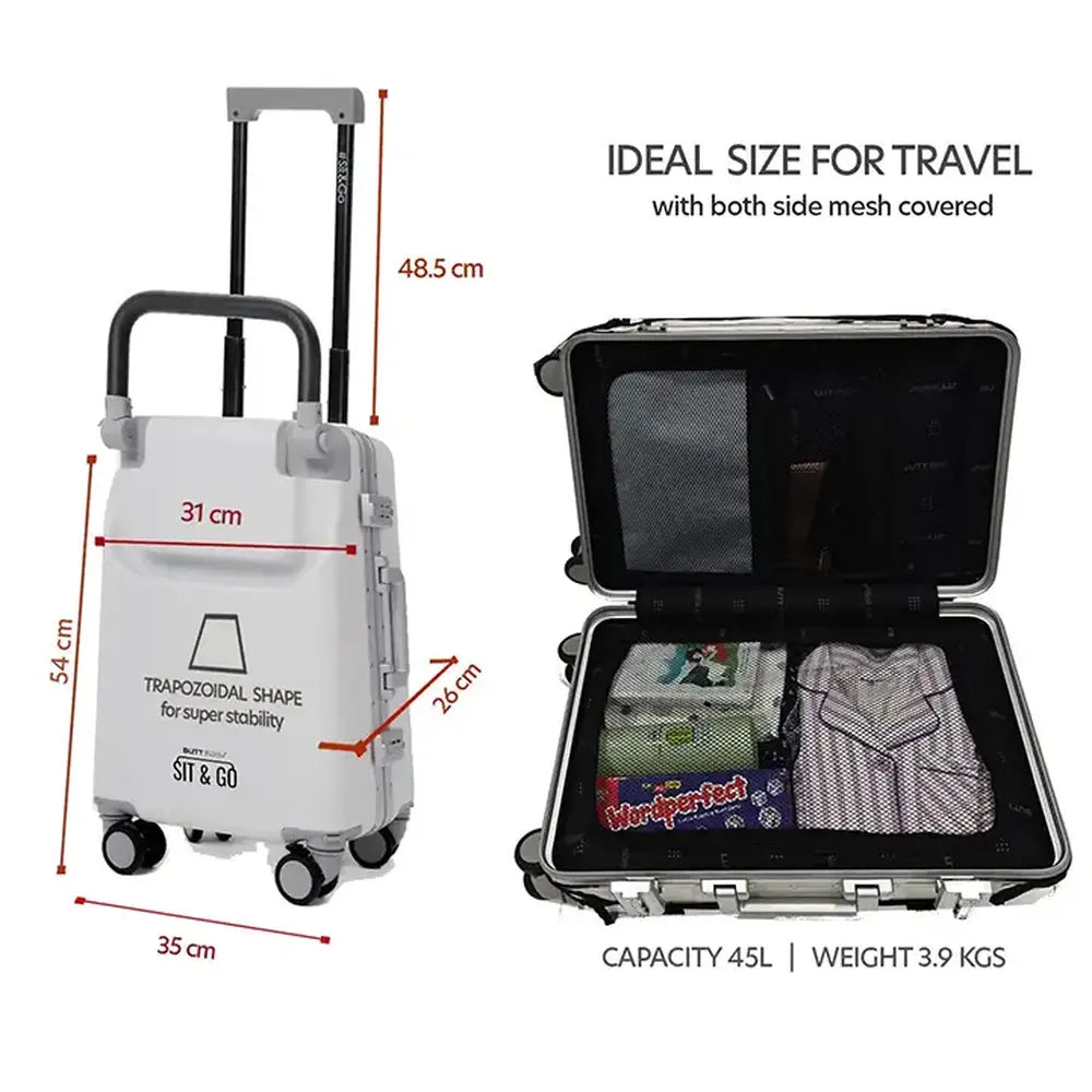 kids ride on suitcase cabin trolley baby carrier for smooth and comfortable travel use made ideal size for travel with all your essentials like cloth laptop food document etc