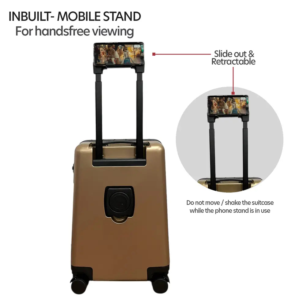 smart parents and kids ride on suitcase cabin trolley baby carrier for smooth and comfortable travel use perfect for smooth journey with mobile holder