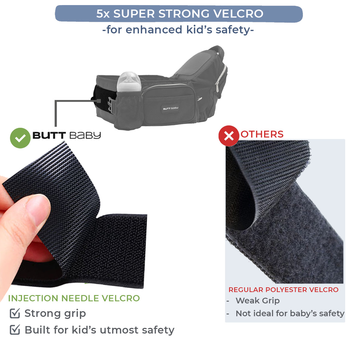 Black Gold Baby Carrier with Hip Seat